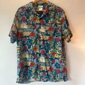 VTG Disney Parks Disneyland Men’s Unisex M Mickey Donald Pluto Hawaiian‎ Shirt